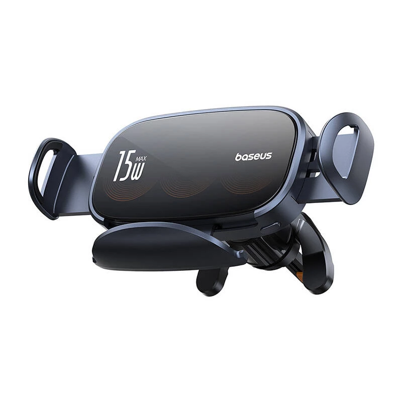 Baseus LightChaser BS-CM029 15 W belaidžio įkrovimo automobilinis telefono laikiklis ant ventiliacijos grotelių, juodas