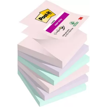 3M R330-6SS-SOUL Lipnūs bloknotai kvadratiniai Žalia - Rožinė - Violetinė 90 lapų