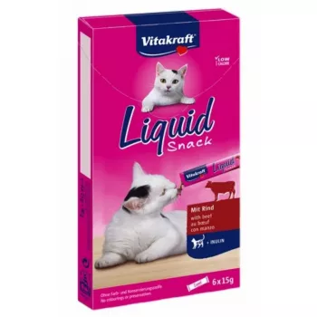 VITAKRAFT Cat Liquid-Snack su jautiena - skanėstai katėms - 6 x 15g