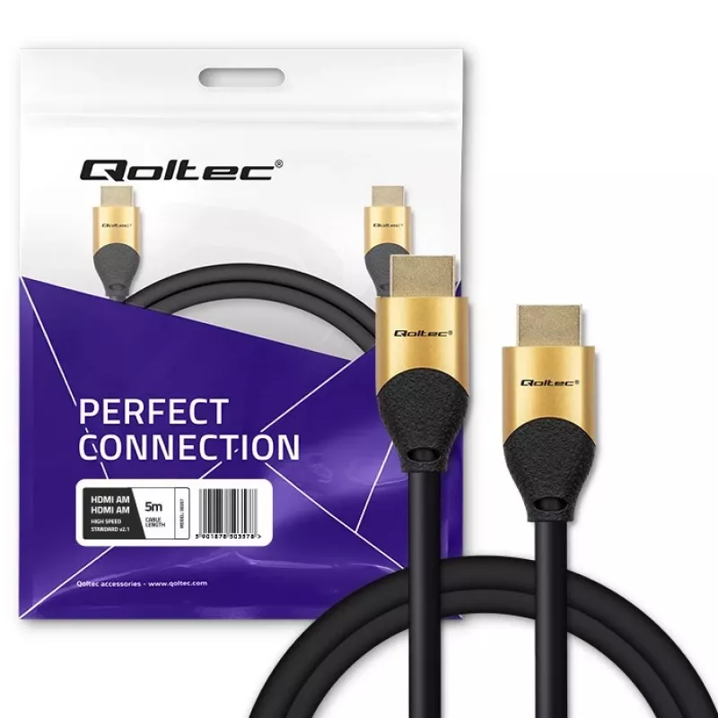 Qoltec 50357 HDMI kabelis 5 m HDMI A tipas (Standartinis) Juoda