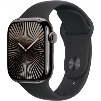 Apple Watch Series 10 Slate Titanium Sport Band Black - M/L GPS + Cellular 42mm MWXH3QF/A 2024