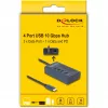 DeLOCK 64189 USB Hub Type-C 10000 Mbit/s Mėlynas Metalinis