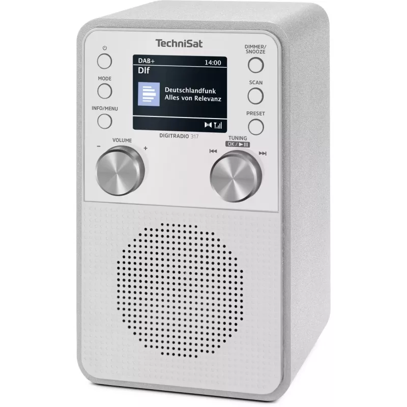 Radijo imtuvas TECHNISAT DigitRadio 317 Baltas – FM ir DAB+ priėmimas, kompaktiškas stalinis dizainas