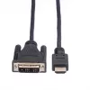 ROLINE HDMI į DVI-D (Single Link) adapterinis laidas - 1,5 m - Juodas (11.04.5516)