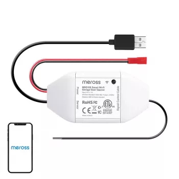Išmanusis garažo durų jungiklis Meross MSG100HK, suderinamas su Apple HomeKit – belaidis valdymas per Wi-Fi vienoms sekcijinėms durims