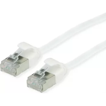 ROLINE Green - Patch-Cable - RJ-45 (M) į RJ-45 (M) - 15 cm - 3,6 mm - U/FTP - CAT 6a - Halogen-Free, Moulded, Snagless, Stranded - Balta, RAL 9003 (21.44.1698)