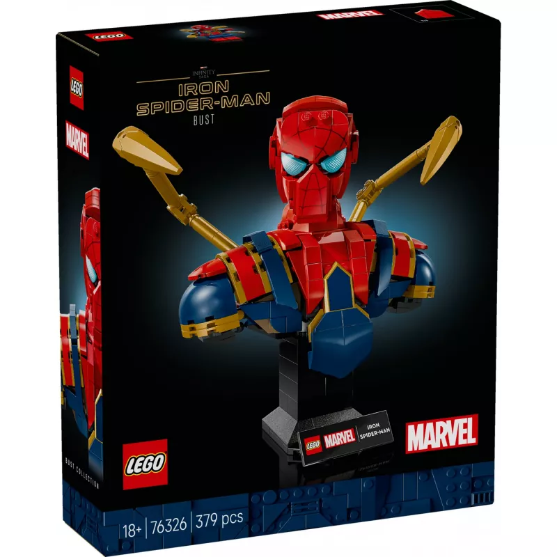 LEGO Marvel kolekcinė biustas Geležinis Žmogus-Voras 76326, 379 dalių, 18+ demonstracinis modelis, 170×200×110 mm