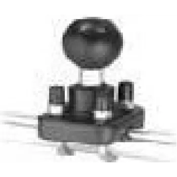 Montavimo pagrindas RAM Mounts Double U-Bolt Ball Base, 1–1,25 colio bėgiams, 3,81 cm rutulys, aliuminis, juodas
