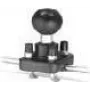 Montavimo pagrindas RAM Mounts Double U-Bolt Ball Base, 1–1,25 colio bėgiams, 3,81 cm rutulys, aliuminis, juodas