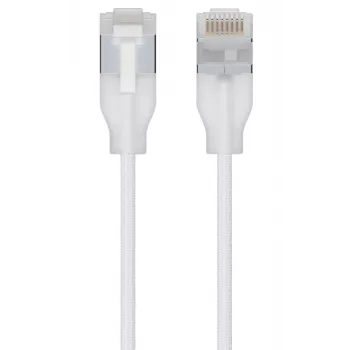 Tinklo kabelis Ubiquiti UACC-Cable-Patch-EL-C6A-0.3M-W RJ-45 Cat6a 0,3 m permatomai baltas