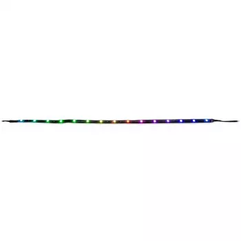 INTER-TECH RS-042 RGB LED juostelė kompiuterio korpuso apšvietimui — RGB 1000 mm, 10 mm plotis, juoda