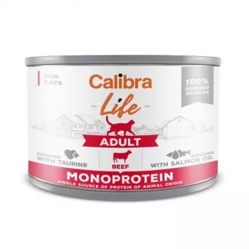 Šlapias kačių ėdalas Calibra Life Adult Beef 200 g pakelis