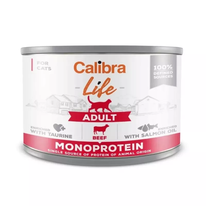 Calibra Cat Life Adult su jautiena, drėgnas kačių pašaras, 200 g