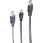 USB laidas ShiverPeaks BS77151 1m 2x USB A Mini-USB B juodas