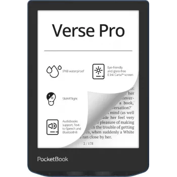 PocketBook Verse Pro e-skaitmenų skaitytuvas su lietimui jautriu ekranu, 16 GB, Wi-Fi, juodas, mėlynas