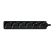 Prailginimo laidas LogiLink LPS238B 1,5 m, 6 lizdų, juodas