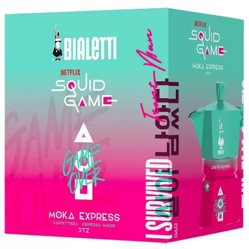 Moka puodas Bialetti Squid Game Blue Pink Aluminium