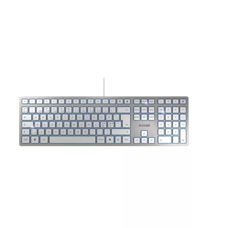 CHERRY KC 6000 SLIM klaviatūra universali USB QWERTY Nordic sidabrinė, balta