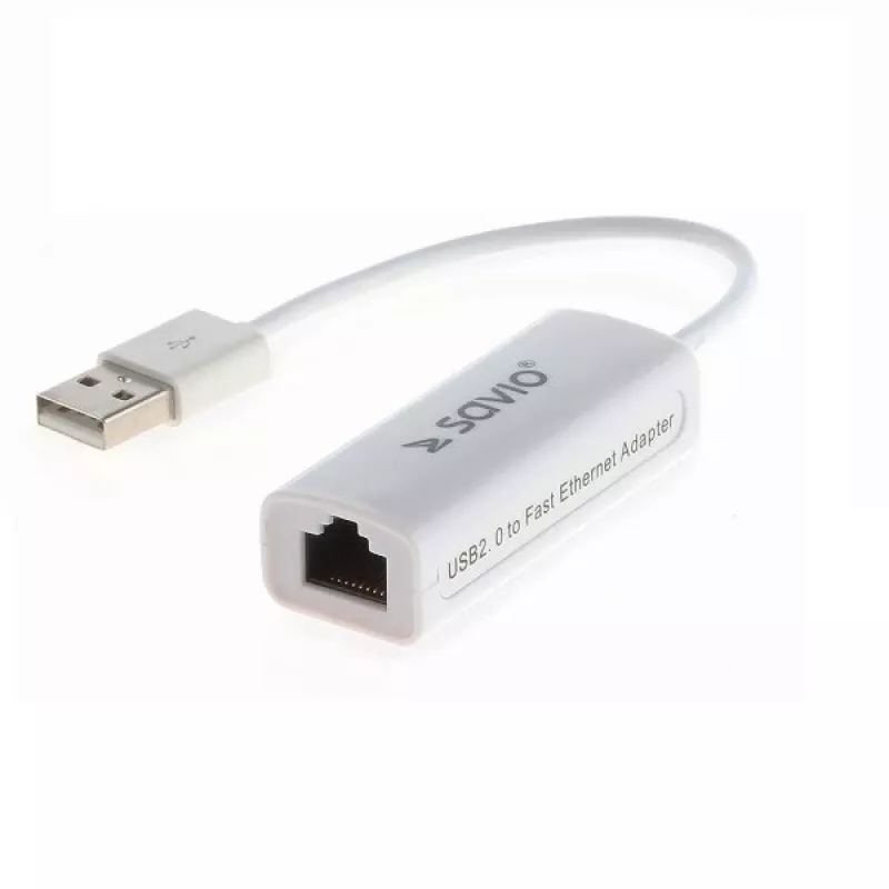 Savio CL-24 - Tinklo adapteris - USB 2.0 - 10/100 Ethernet 1x