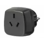 Kelioninis adapteris AUS/CN > įžemintas kištukas, lizdo adapteris juodas