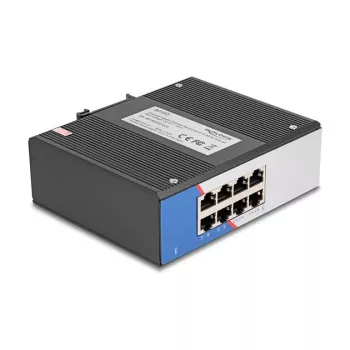 Pramoninis 8 prievadų Gigabit Ethernet jungiklis DELOCK 80163, nemodifikuojamas, metalinis korpusas