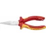 Replės smailianosės KNIPEX 25 06 160 T, 160 mm, 2,5 mm, chromo vanadžio plienas, oranžinė/raudona