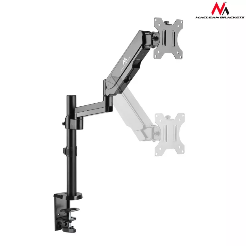 Stalinis monitoriaus laikiklis MACLEAN MC-775, 32 colių (81,3 cm), VESA 75x75–100x100, iki 8 kg, pilka