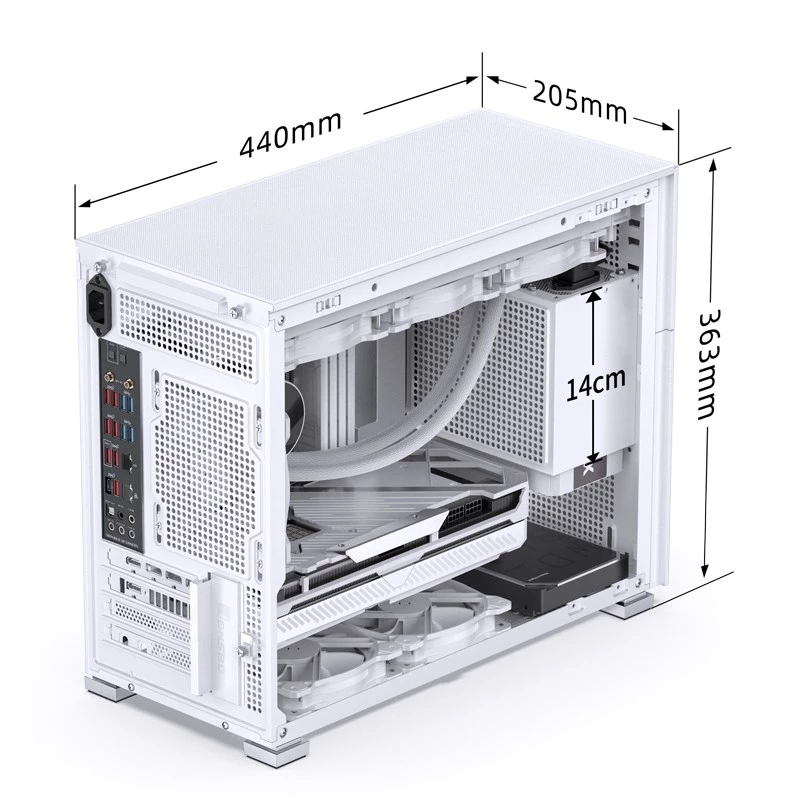 PC korpusas Jonsbo D31 MESH Midi bokštas Baltas