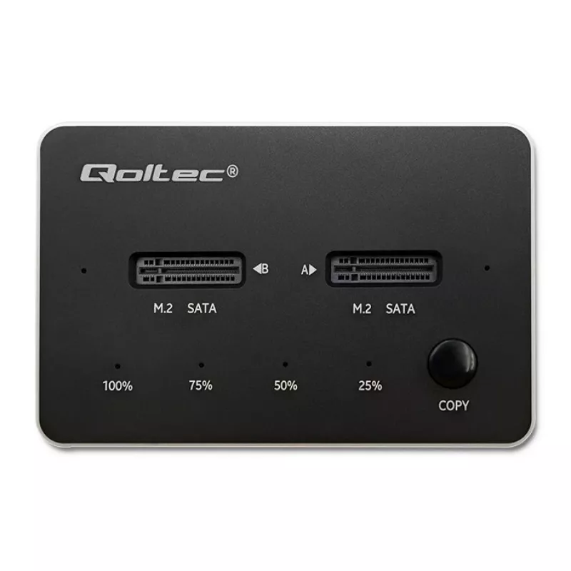 Qoltec 50310 Docking stotelė 2x SSD M.2 SATA NGFF USB Type C
