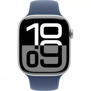 Apple Watch Series 10 GPS 46mm sidabrinis aliumininis korpusas su Denim apyranke