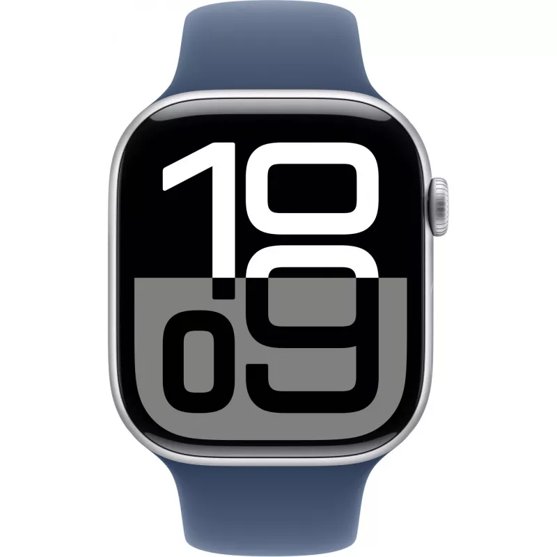 Apple Watch Series 10 GPS 46mm sidabrinis aliumininis korpusas su Denim apyranke