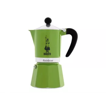 Bialetti Rainbow Moka puodas juodas, žalias