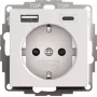 GIRA SCHUKO USB maitinimo blokas 2f System 55 model 245927, SCHUKO kištukinis lizdas su integruotu USB įkrovimu