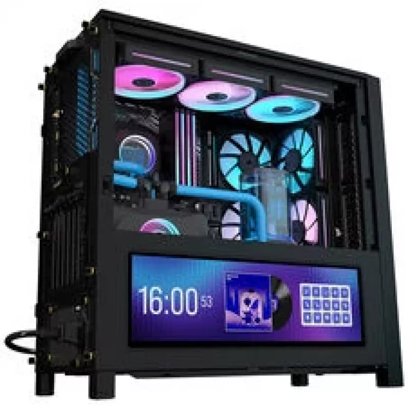 Corsair FRAME 4000D LCD RS PC korpusas, Midi-Tower, ATX, ARGB, grūdintas stiklas - juodas