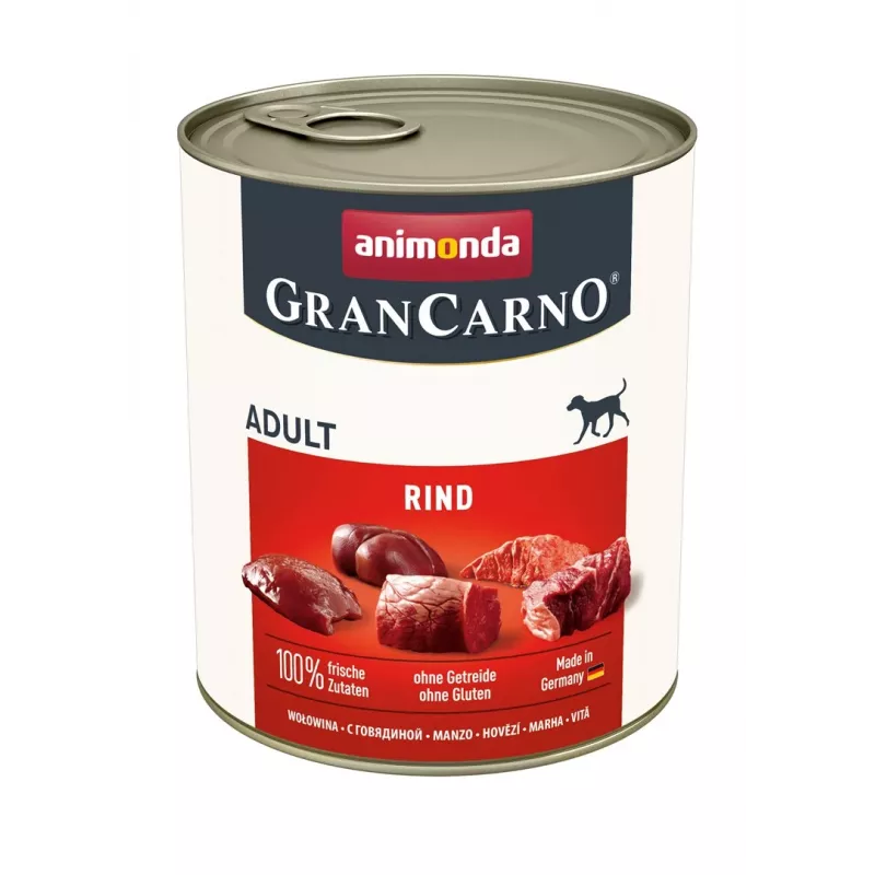 Šlapias šunų ėdalas Animonda GranCarno Original Beef Adult 400 g skardinė, be glitimo, be cukraus, jautiena