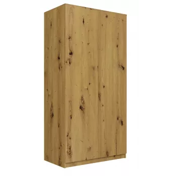 Spinta Wardrobe Top E Shop SD-90 ART KPL su ąžuolo spalvos rėmu, 7 lentynomis, 2 durimis