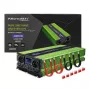 Qoltec Monolith įtampos keitiklis | Baterijos įkrovimas | UPS | 2000W | 4000W | 12V į 230V | Grynas sinusas | LCD juodas-žalias