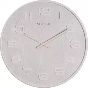 NeXtime 3096WI Sieninis laikrodis – medinis, kvarcinis, baltas, apvalus