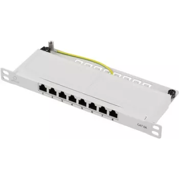 Renkforce RF-4996630 8 prievadų skydelis 254 mm (10 inch) CAT 6a 0,5 HE pilkas (RF-4996630)