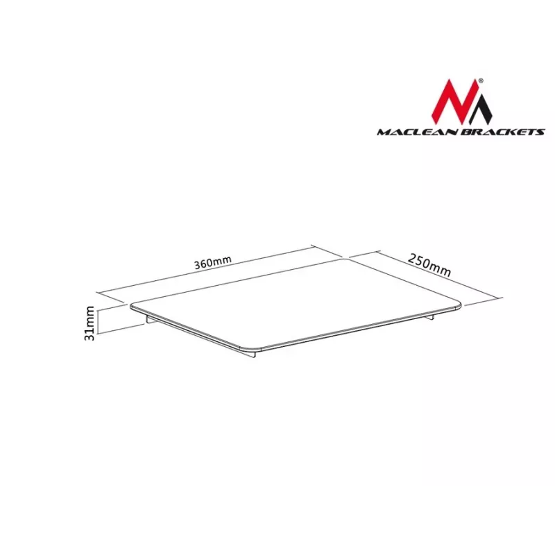 Lentynos priedas ant stulpo MACLEAN MC-629, 360×250 mm, max 8 kg