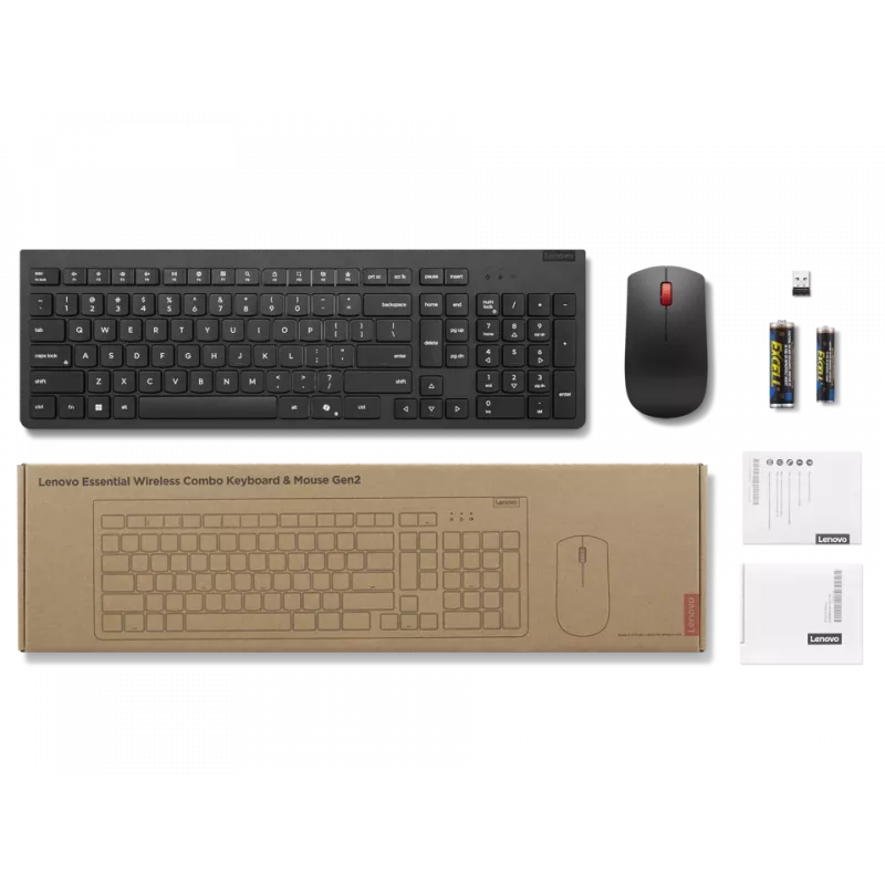 Lenovo Essential Wireless Combo Gen 2 klaviatūra ir pelė juoda