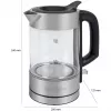 ProfiCook PC-WKS 1229 G elektrinis virdulys 1 L 1600 W Nerūdijantis plienas, Skaidrus