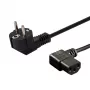Maitinimo laidas SAVIO CL-116 — 1,8 m, juodas, lenktas kištukas C tipo į lenktą IEC C13, 3 gyslų 0,5 mm²