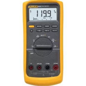 Multimetras Fluke 83V, 98 mm × 52 mm × 201 mm, 624 g, maitinamas baterija