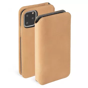 Dėklas-piniginė Krusell Sunne, Apple iPhone 11 Pro Max, vintage nude, odinis, su kortelių kišenėmis