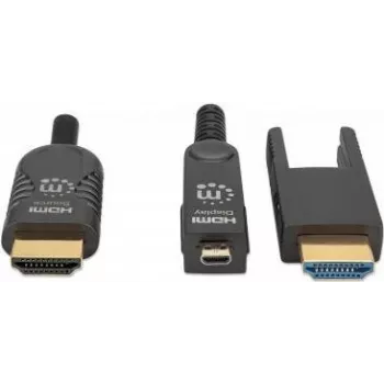 Manhattan aktyvus optinis HDMI laidas, Micro HDMI – HDMI, 70 m, 4K@60Hz, Plenum, juodas