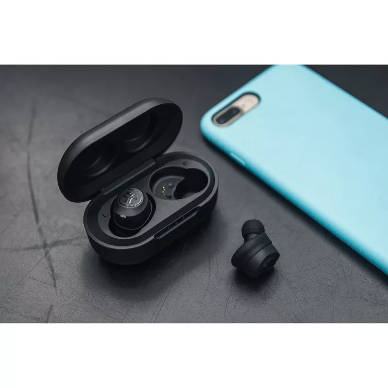 JLab JBuds Air belaidės ausinės į ausis Bluetooth USB Type-A juodos (IEUEBJBUDSAIRRBLK82)