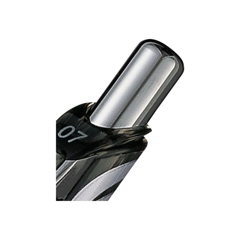 PENTEL EnerGel XM Klick Black – užsegamas rašiklis su metalo efektu, 0,7 mm, juodas, 12 vnt.
