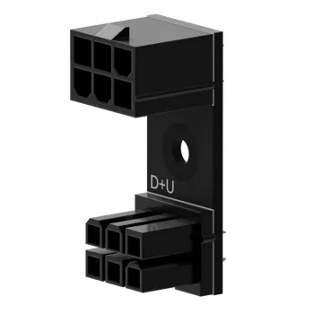 6 kontaktų PCIe 180° adapteris D+U, Singularity SC-A-PCIE6-DU, stačiu kampu