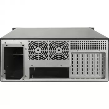 INTER-TECH IPC 4U-4508 Black 4U serverinis/kompiuterio korpusas, montuojamas į stelažą